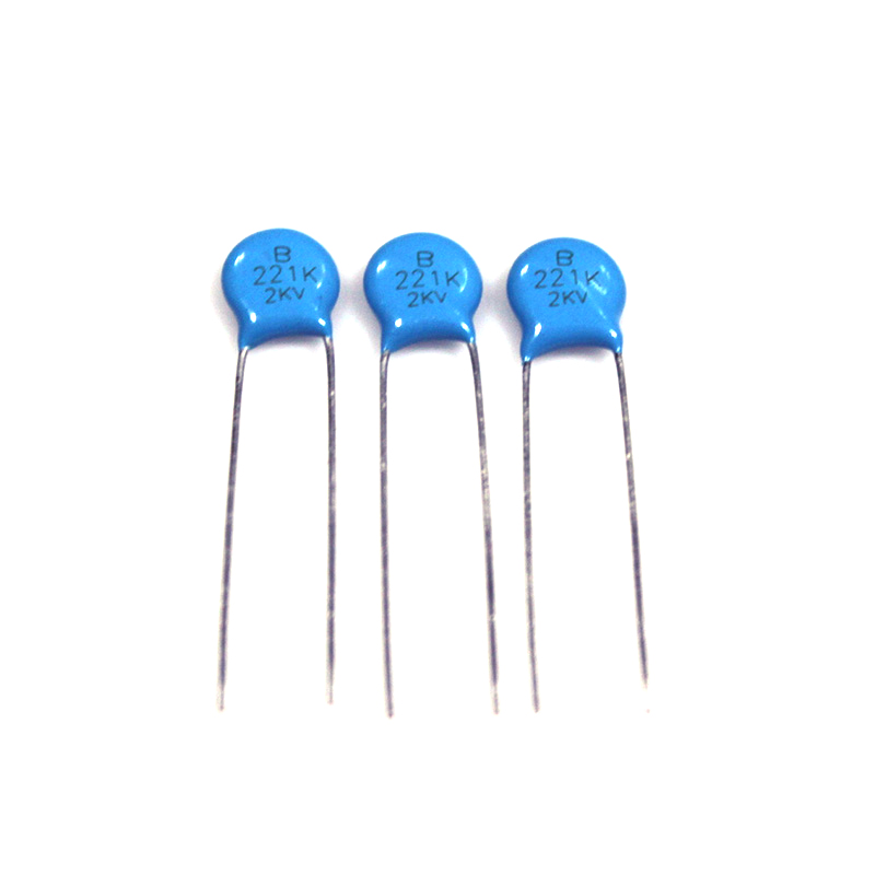 蓝色高压瓷片电容2KV221K 220PF 片径6.5mm 221/2KV磁片 瓷介 电容