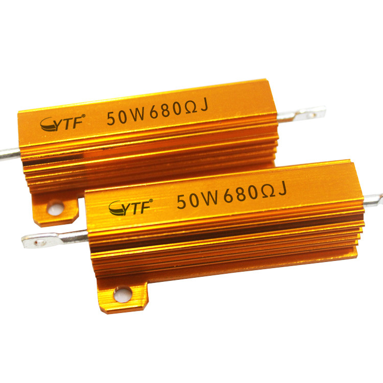 RX24-50W黄金铝壳电阻 R系列 1.5R~ 680R等 50W功率电阻